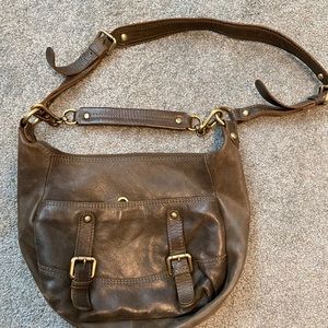 Leather TANO handbag, army green color great condi